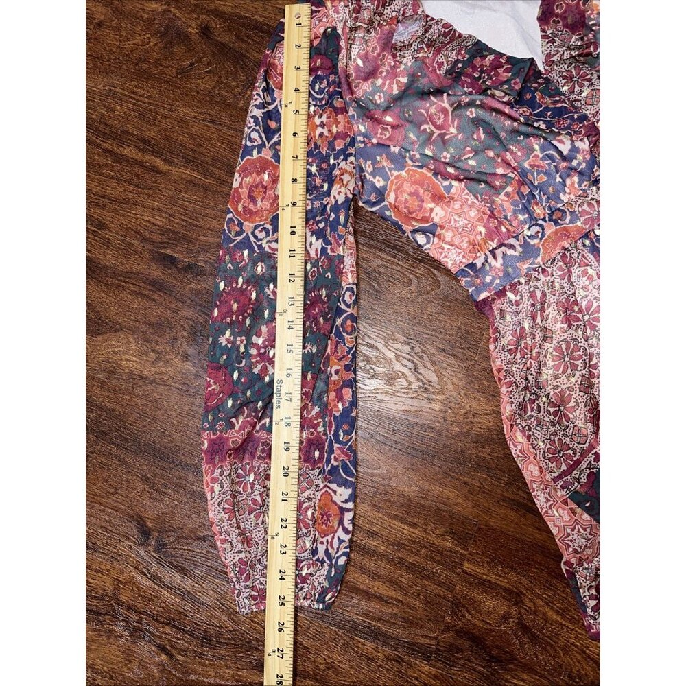 Forever 21 Floral Mini Dress Womens Large Long Sleeve Side Zippered - Picture 9 of 11